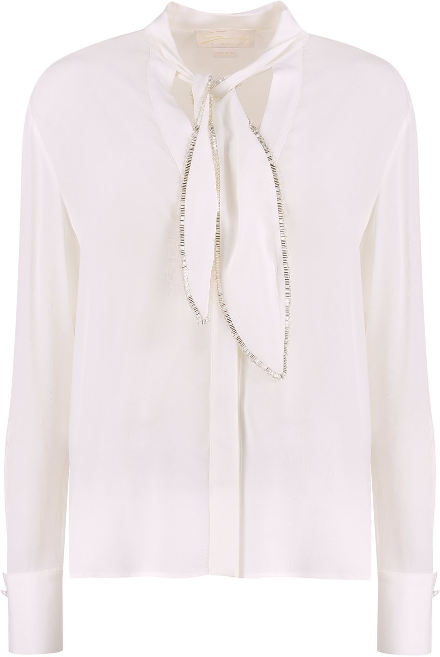 Genny Crêpe de chine shirt Wit