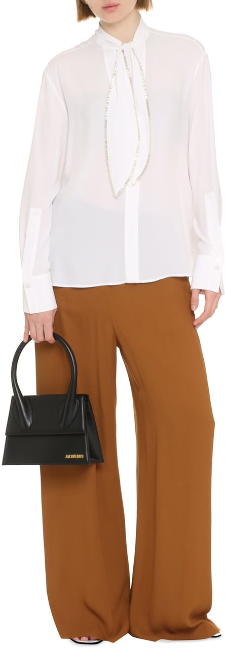 Genny Crêpe de chine shirt Wit