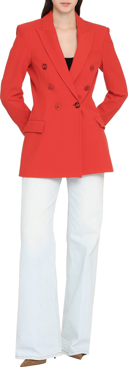 Genny Double-breasted wool blazer Rood
