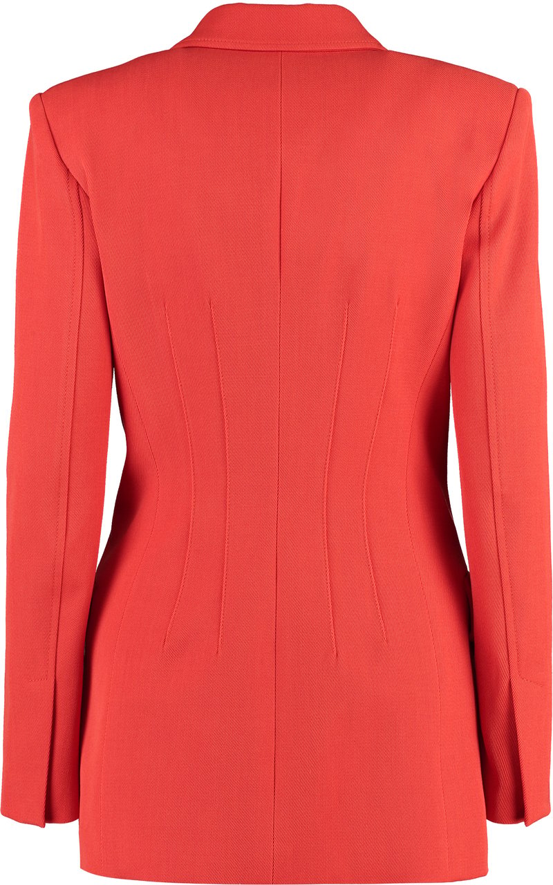 Genny Double-breasted wool blazer Rood