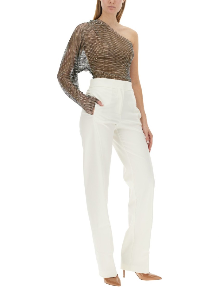 Genny One-Piece Top With Draped Sleeve Zwart