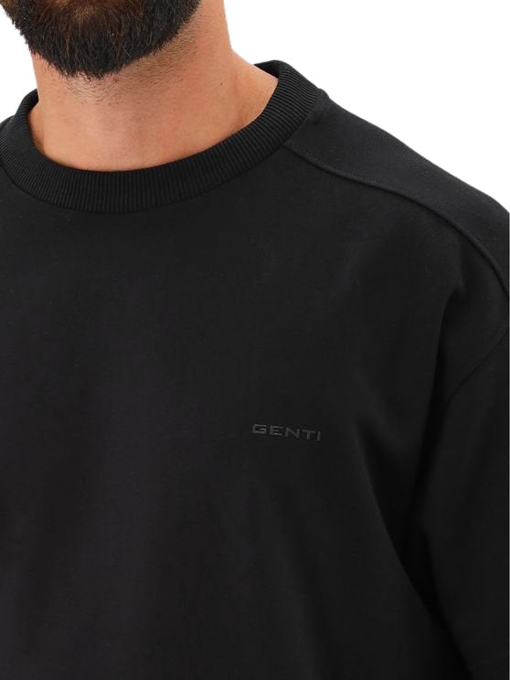 Genti Genti T-Shirt Zwart Oversized Fit Zwart