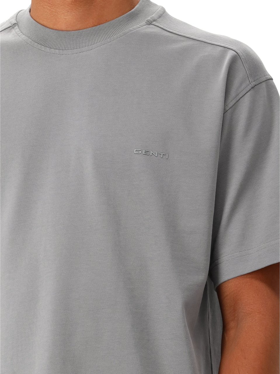 Genti Genti T-shirt Grijs Oversized Fit Grijs