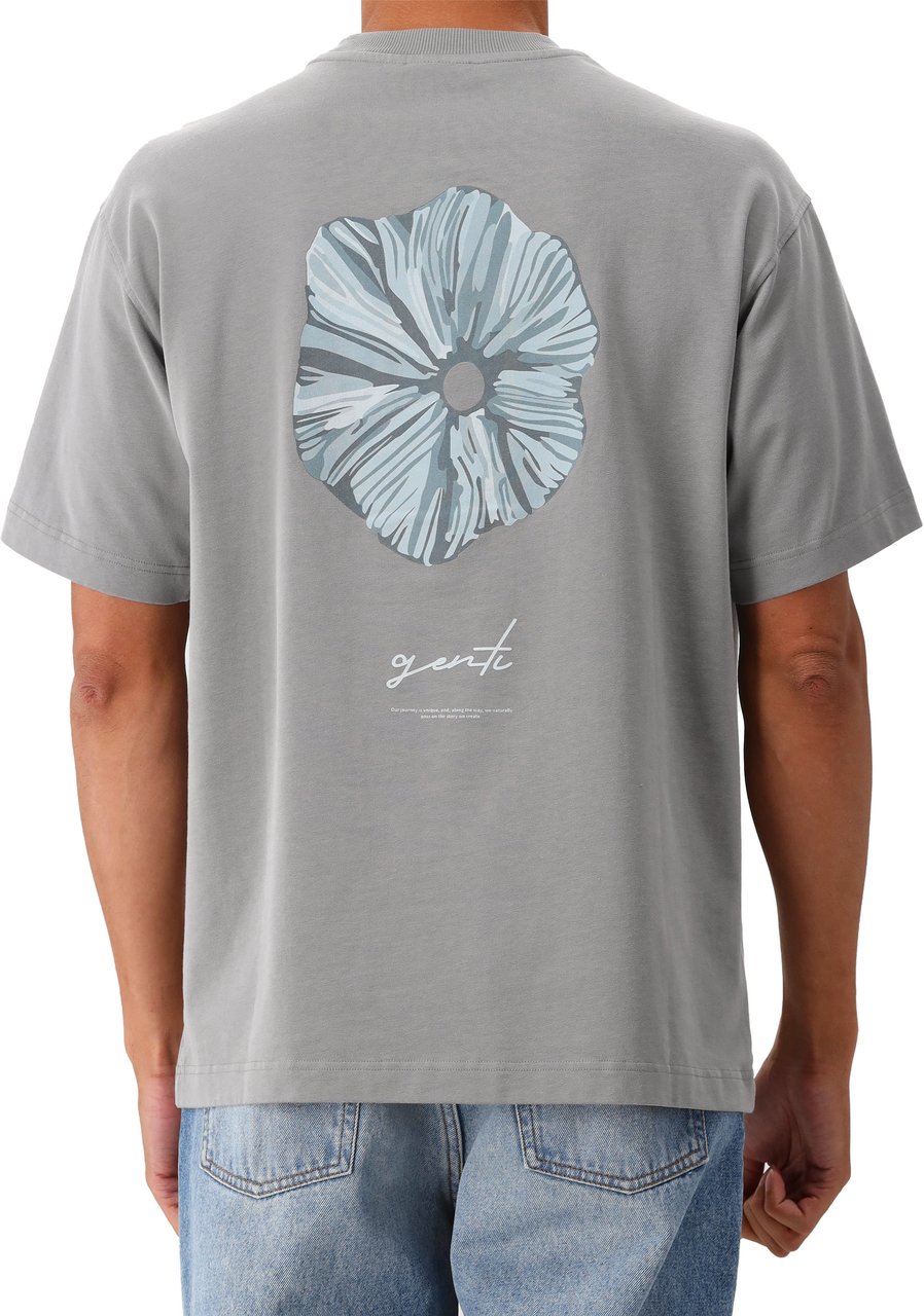 Genti Genti T-shirt Grijs Oversized Fit Grijs
