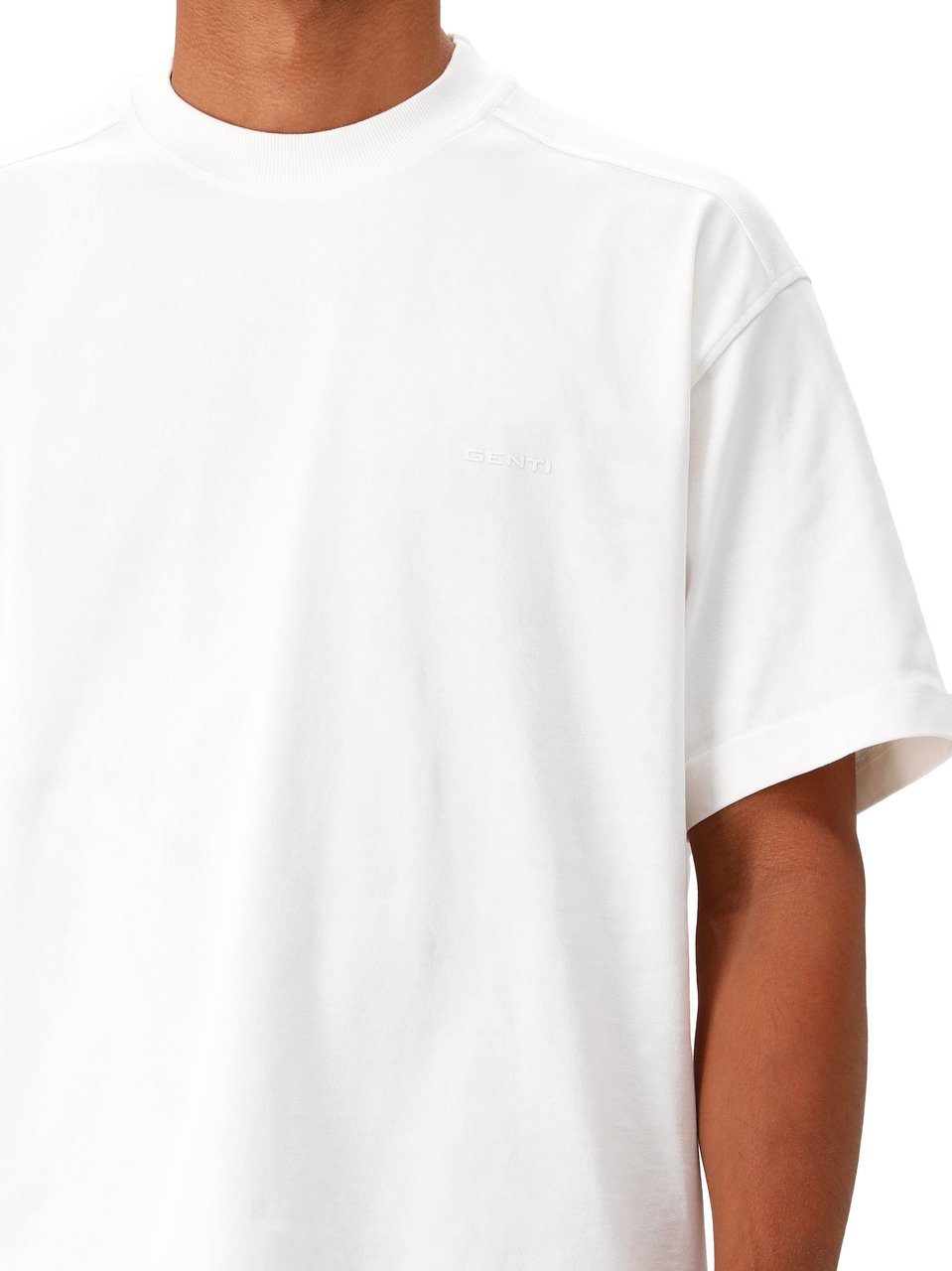 Genti Genti T-shirt Wit Oversized Fit Wit