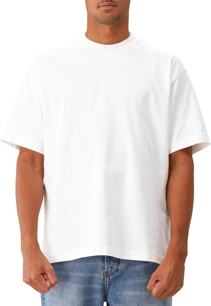 Genti Genti T-shirt Wit Oversized Fit Wit