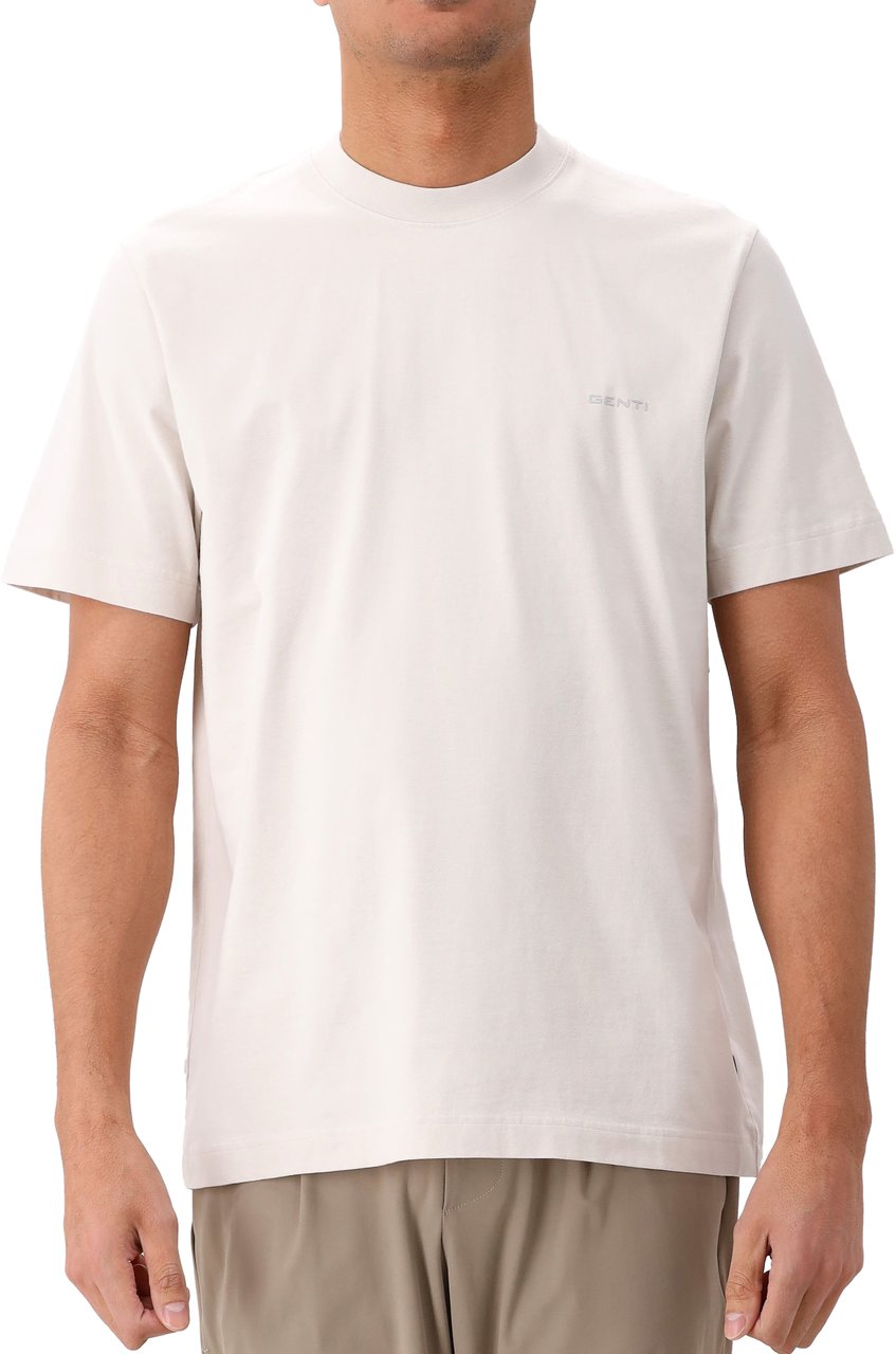 Genti Genti T-shirt Gebroken Wit/Grijs SS Grijs