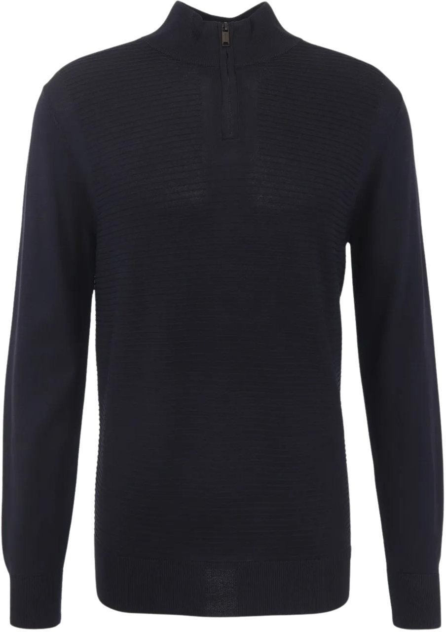 Genti Genti Turtle Zip Ls Truien Donkerblauw K1146-3260 Blauw