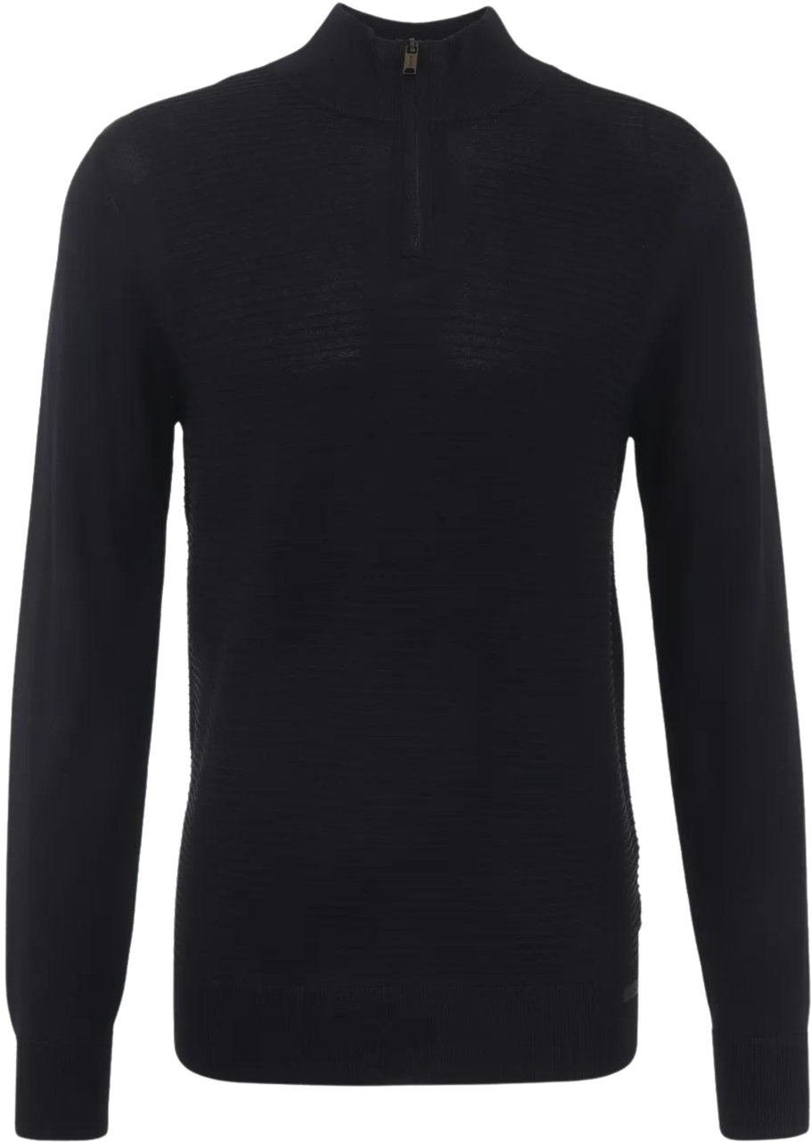 Genti Genti Turtle Zip Ls Truien Zwart K1146-3260 Zwart