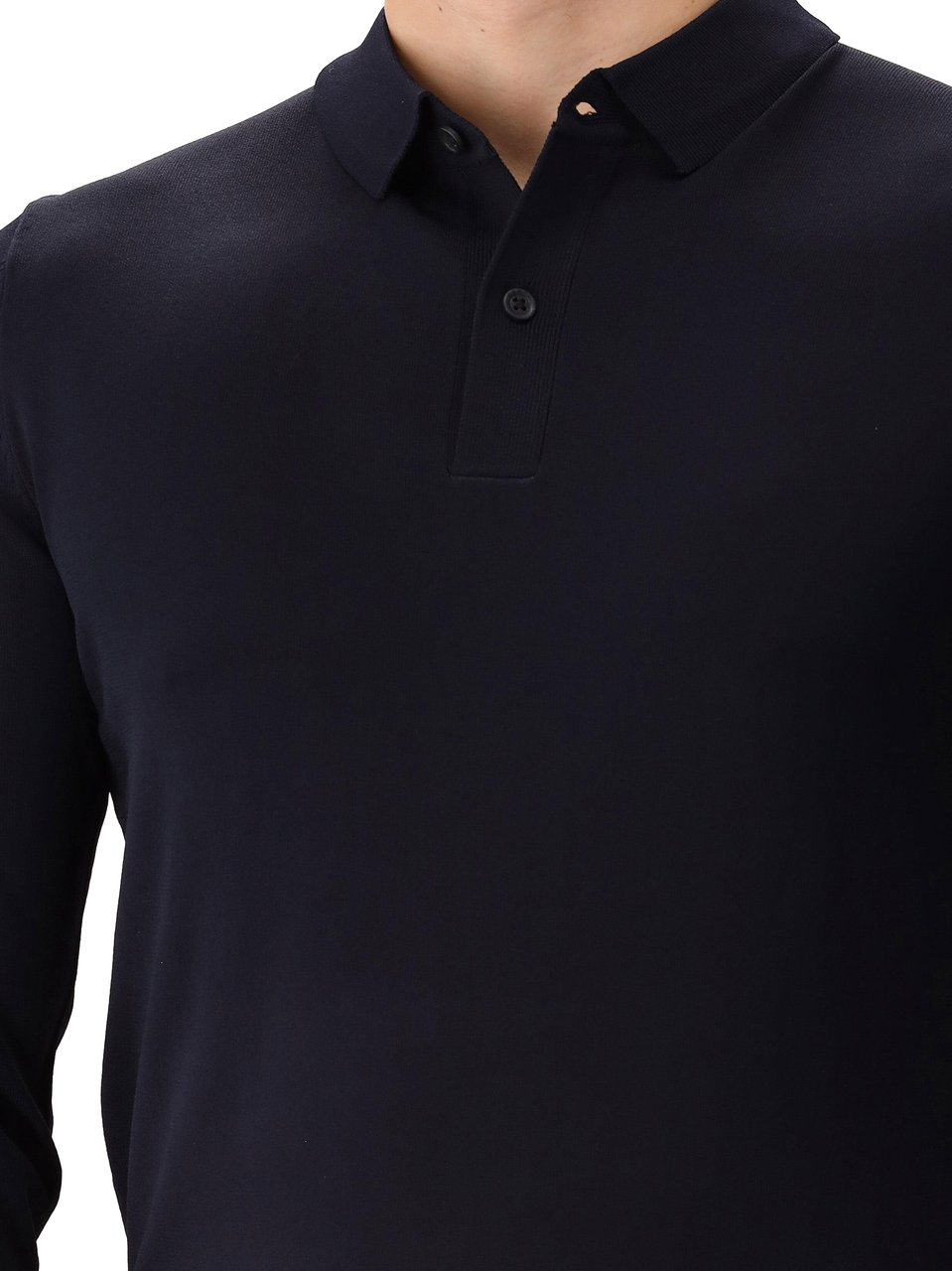Genti Genti Longsleeve Polo Blauw Blauw