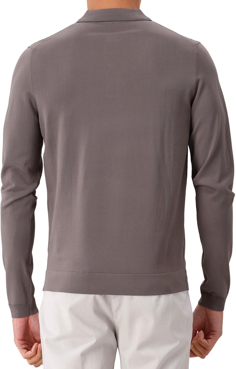 Genti Genti Longsleeve Polo Bruin Bruin