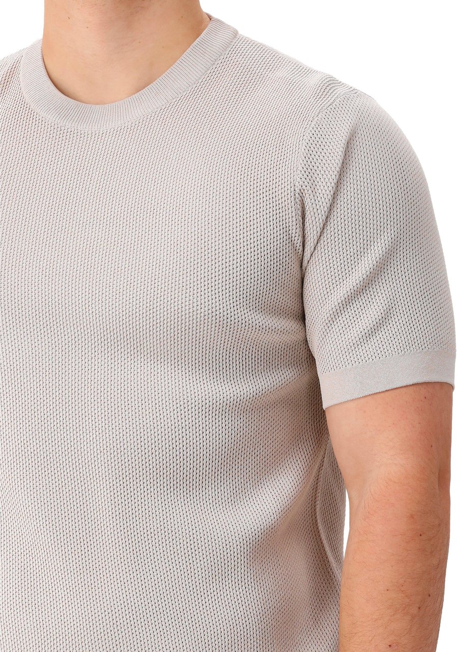 Genti Genti T-shirt Beige Round SS Slim Fit Beige