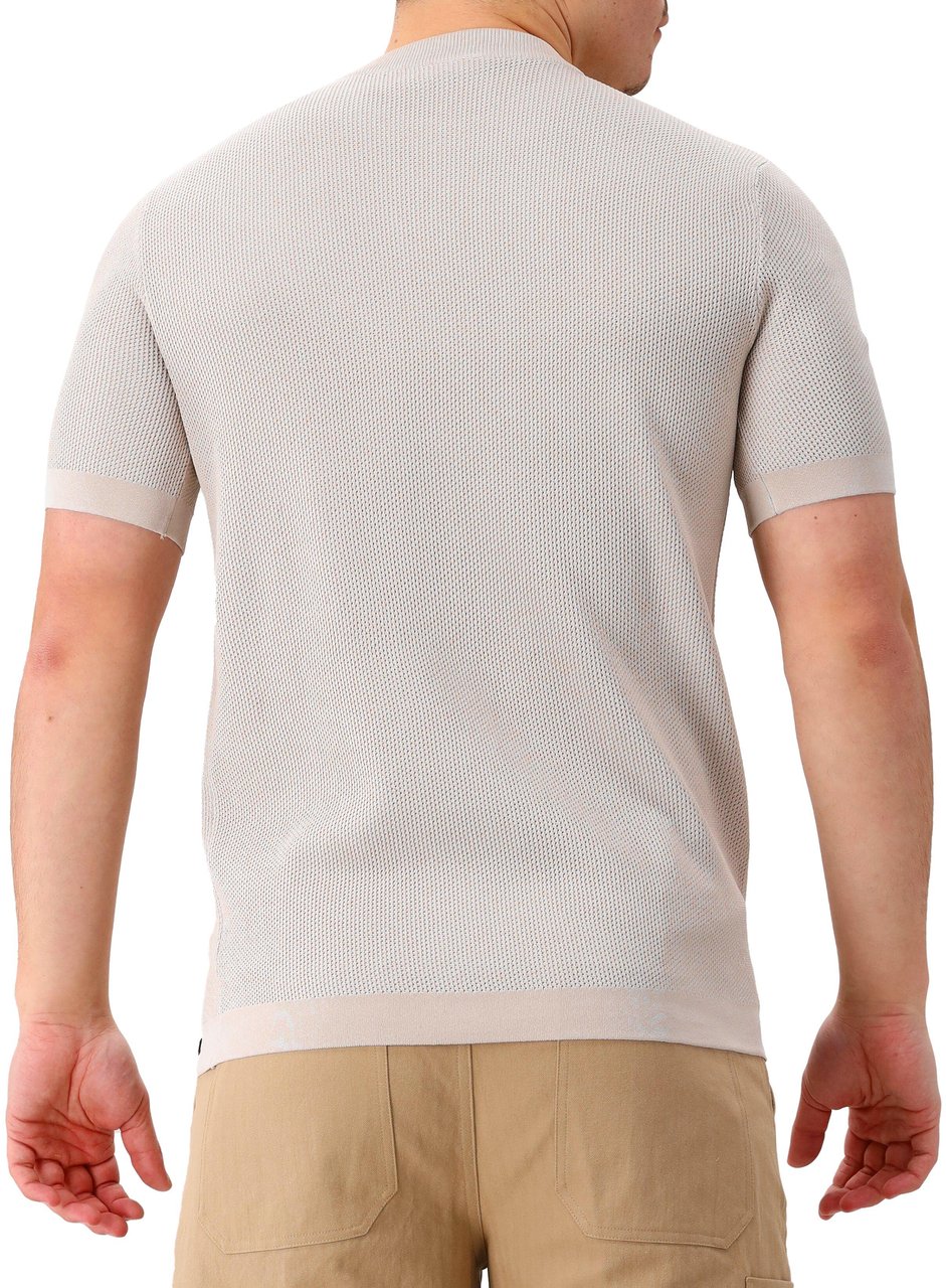 Genti Genti T-shirt Beige Round SS Slim Fit Beige