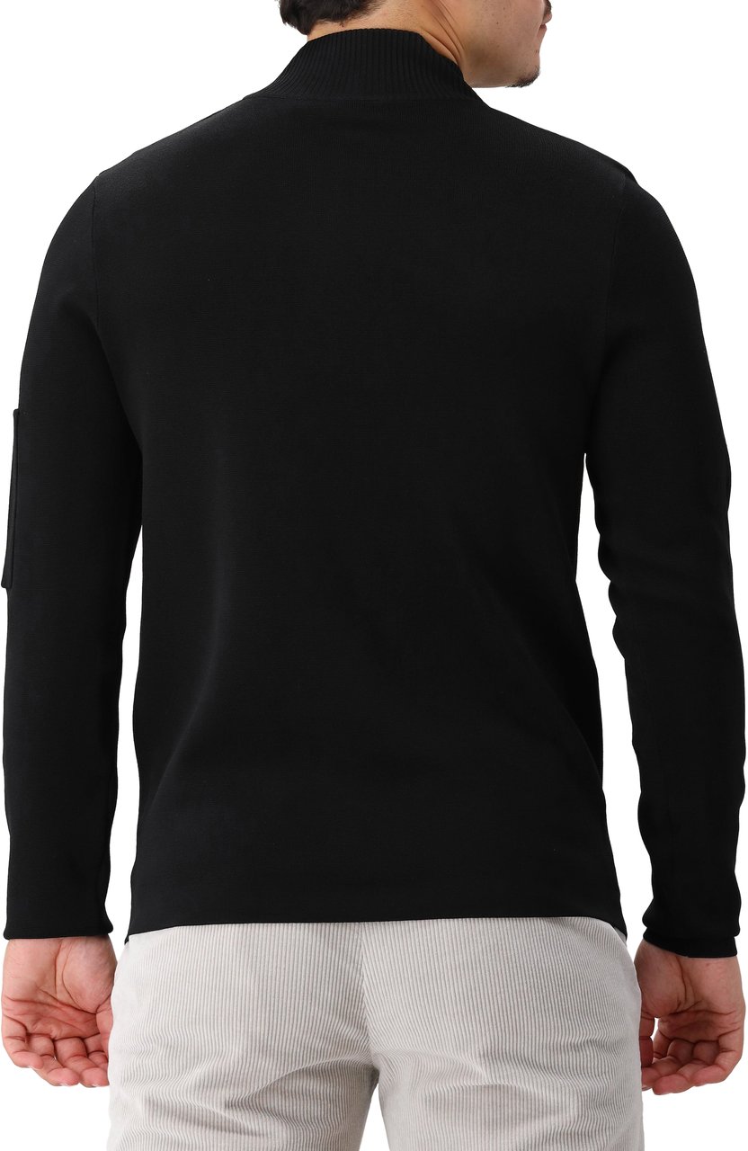 Genti Genti Gebreide Trui Zwart Turtle Zip Zwart