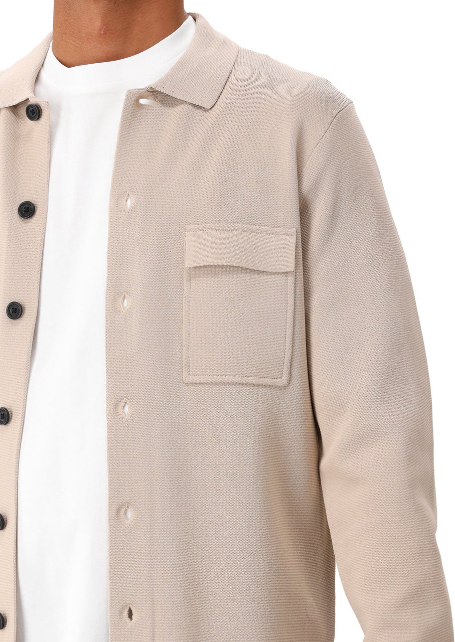 Genti Genti Gebreid Overshirt Beige Cardigan Buttons Beige