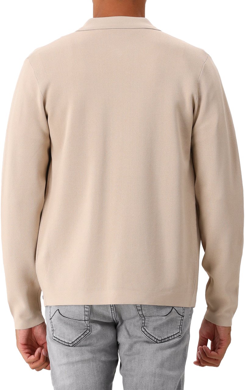 Genti Genti Gebreid Overshirt Beige Cardigan Buttons Beige