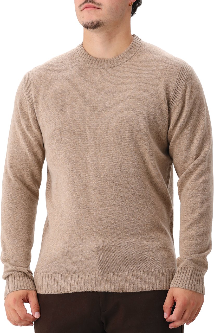Genti Genti Gebreide Trui Brown Rel. Round LS Bruin