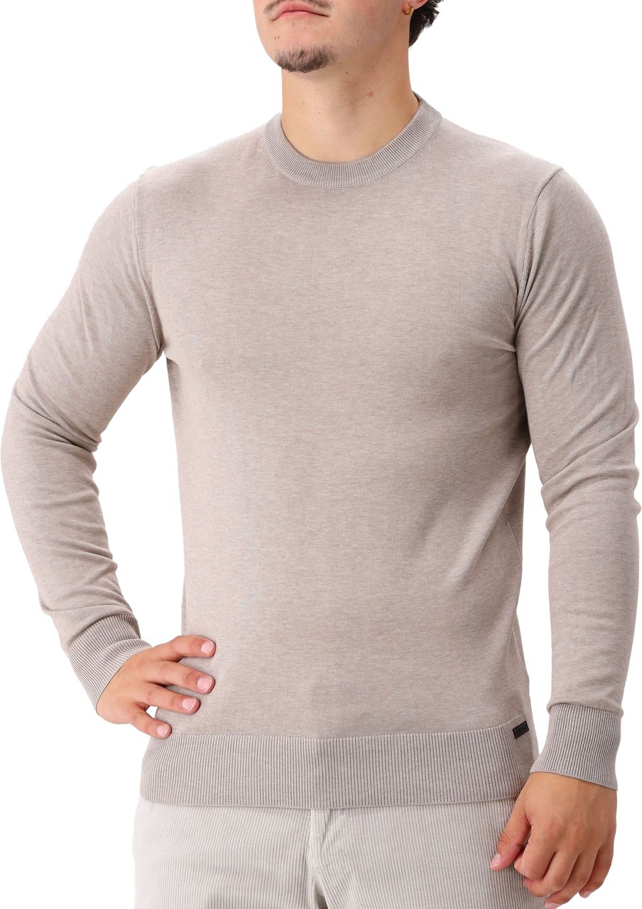 Genti Genti Gebreide Trui Bruin Round LS Bruin