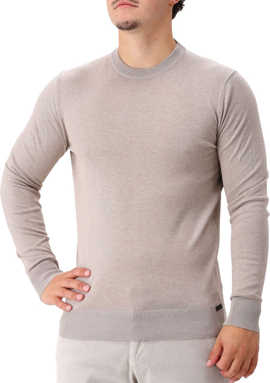Genti Genti Gebreide Trui Bruin Round LS Bruin
