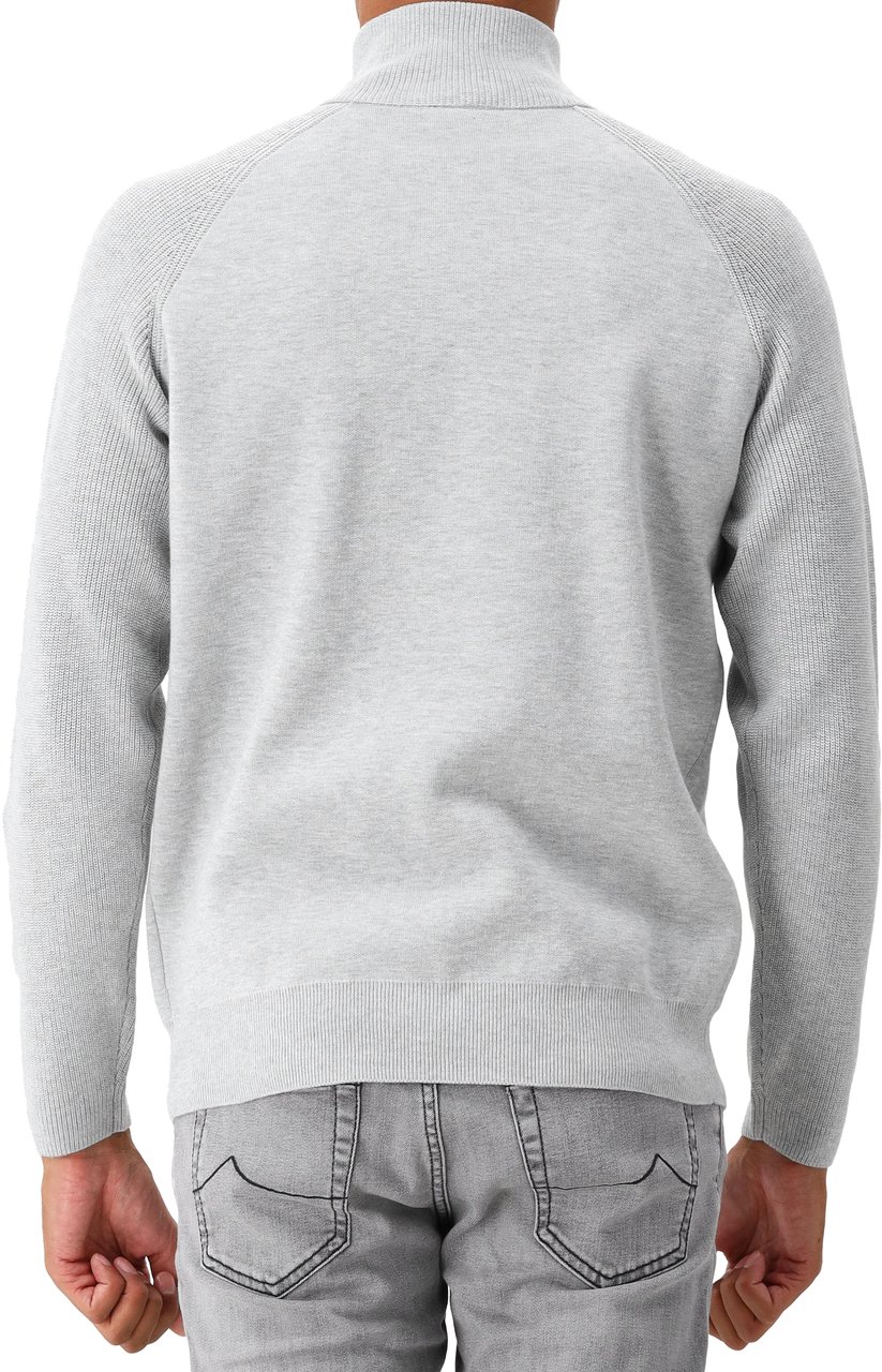 Genti Genti Gebreide Trui Grijs Turtle Zip Grijs