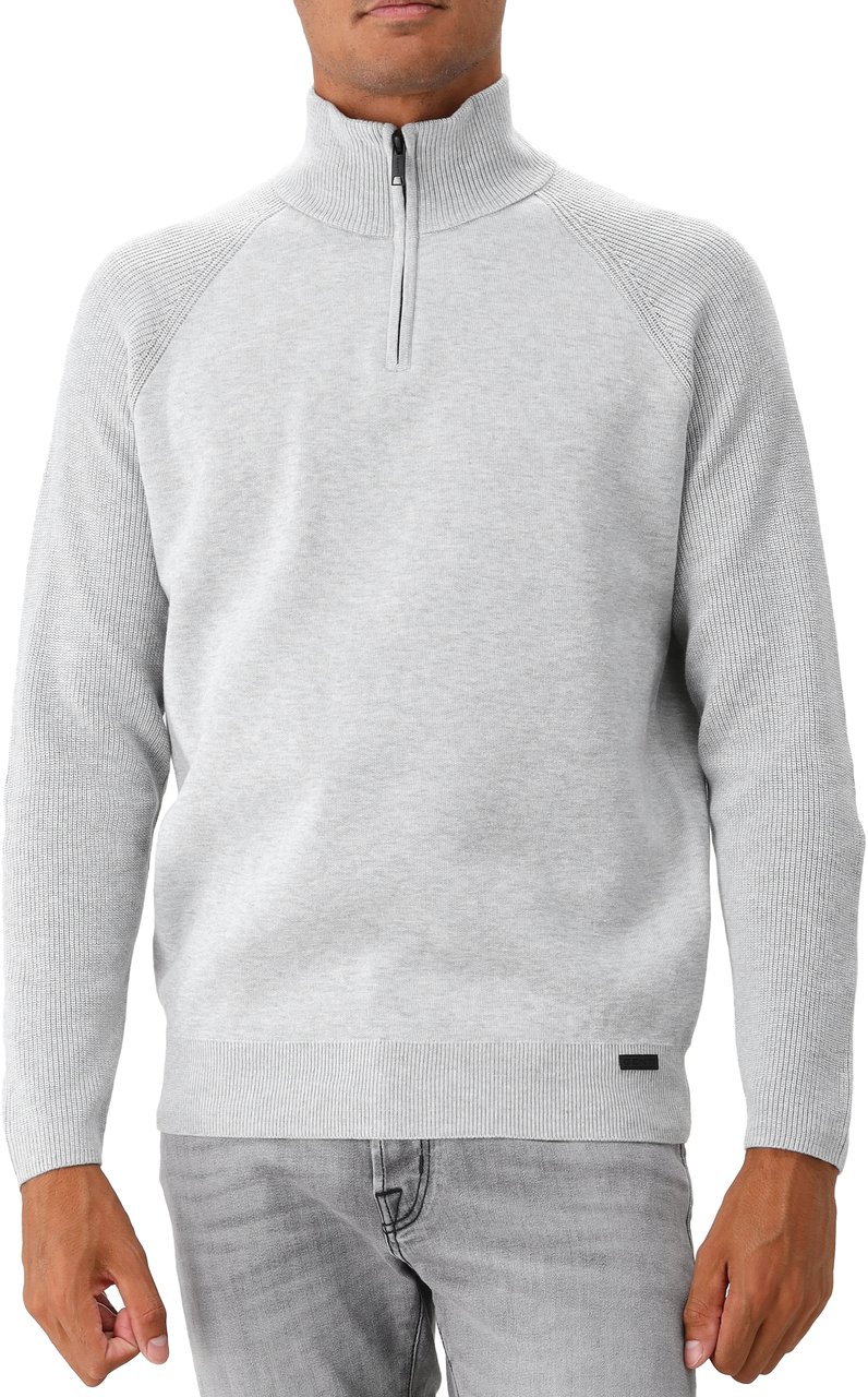 Genti Genti Gebreide Trui Grijs Turtle Zip Grijs