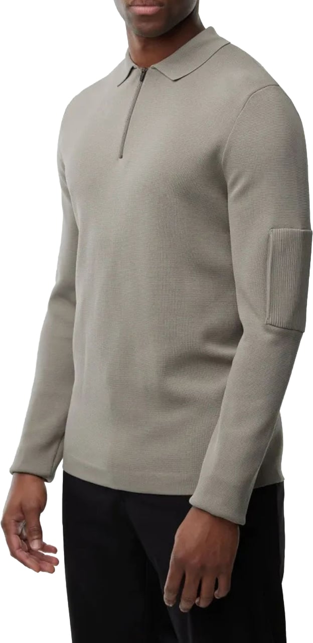 Genti Polo Zip Ls Polos Groen K4117-1258 Grijs