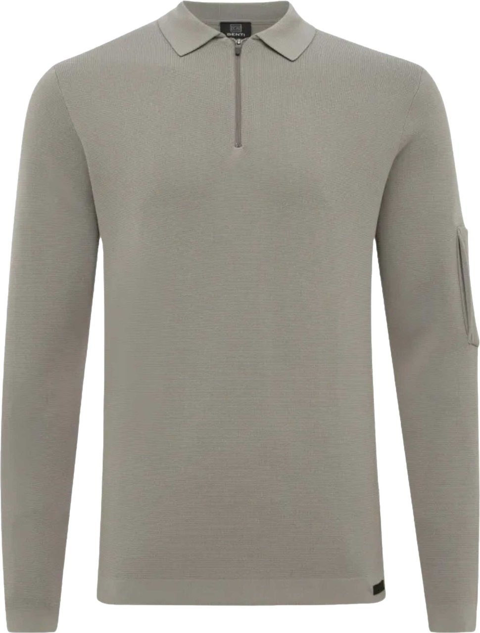 Genti Polo Zip Ls Polos Groen K4117-1258 Grijs