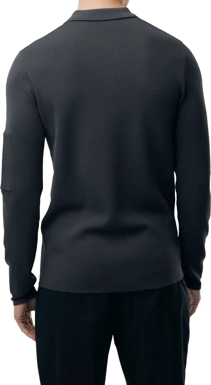 Genti Polo Zip Ls Polos Donkergrijs K4117-1258 Grijs