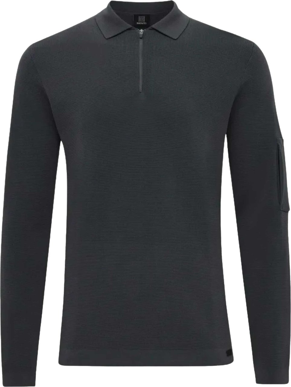 Genti Polo Zip Ls Polos Donkergrijs K4117-1258 Grijs