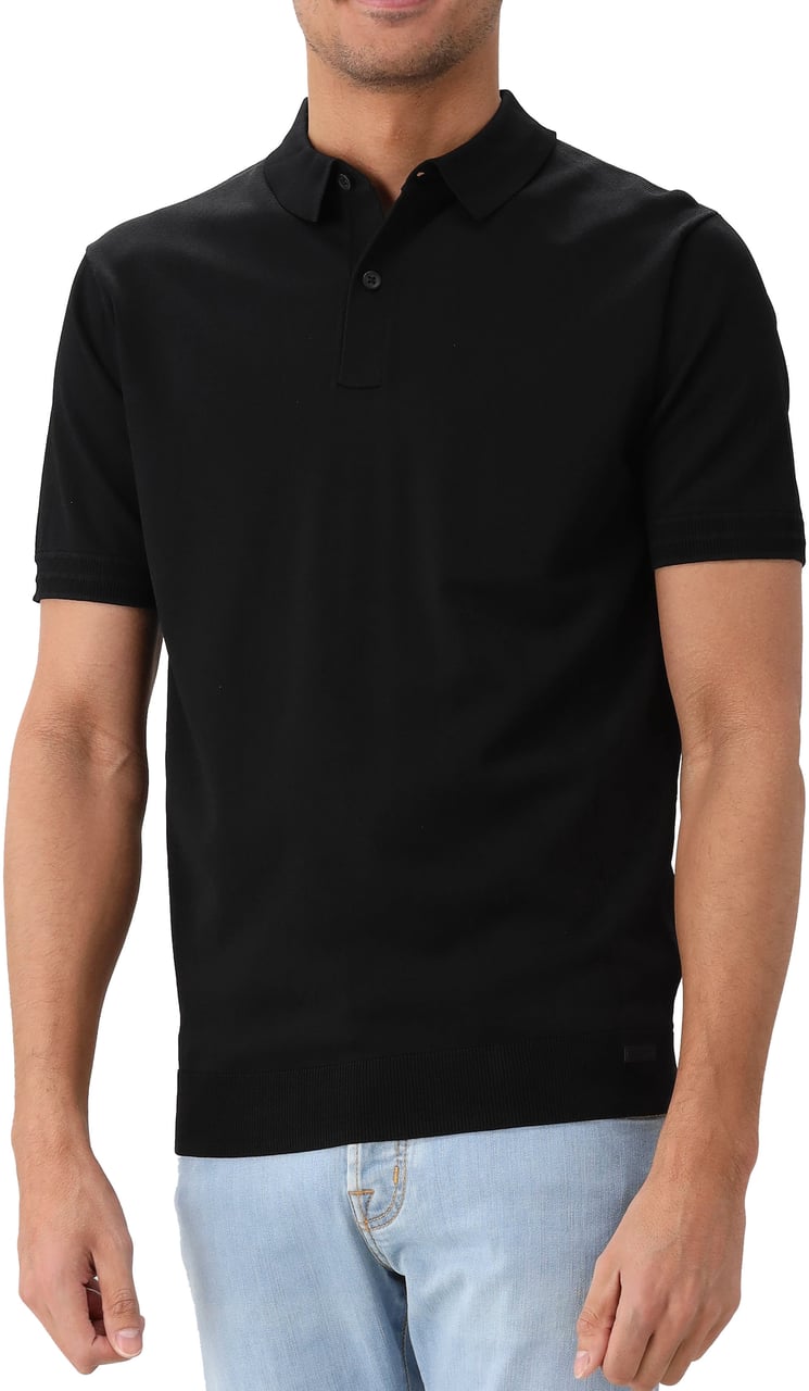 Genti Genti Polo 2 Buttons Ss Polos Zwart K4122-1260 Zwart