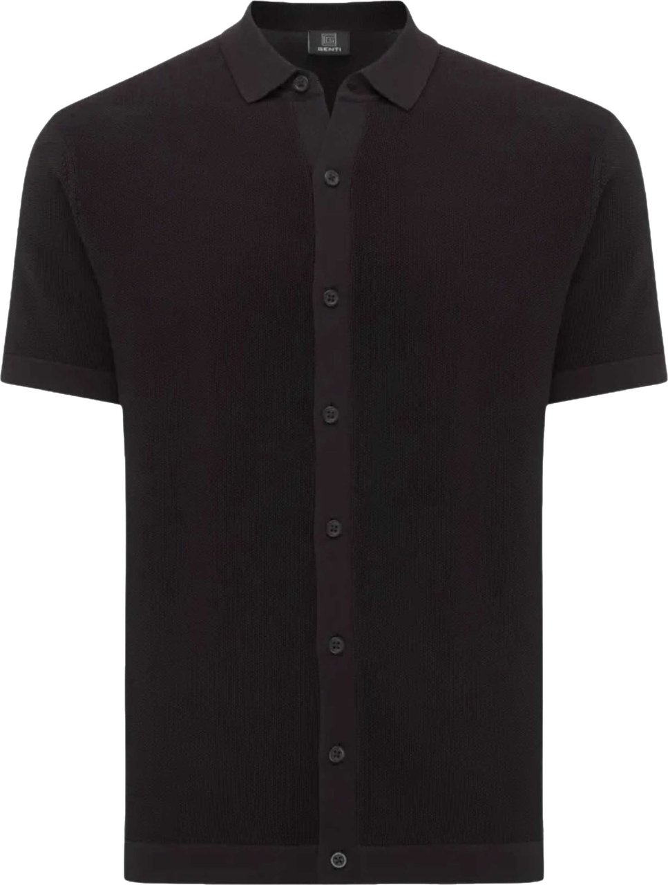 Genti Shirt 8 Buttons Ss Vesten Zwart K4125-1260 Zwart