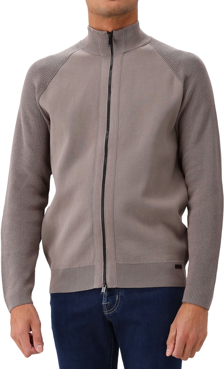 Genti Genti Vest Beige Cardigan Zip LS Grijs