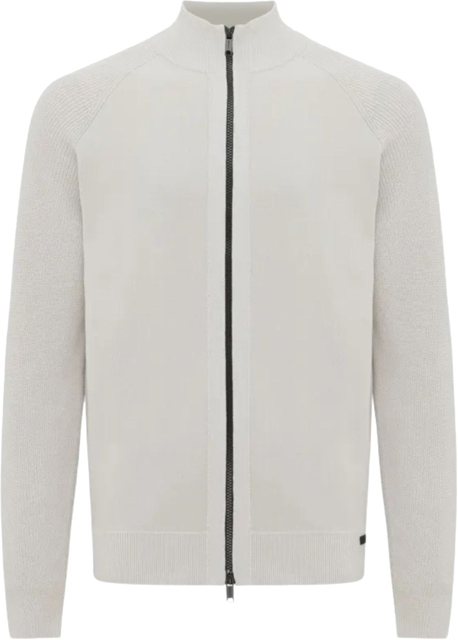 Genti Genti Cardigan Zip Ls Vesten Off White K4137-1278 Wit