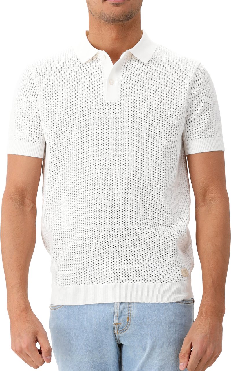 Genti Genti Gebreide Polo Wit Wit