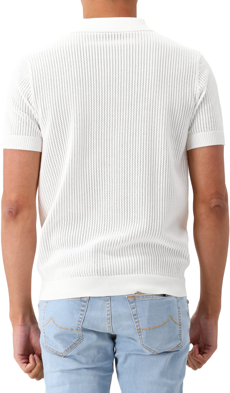Genti Genti Gebreide Polo Wit Wit