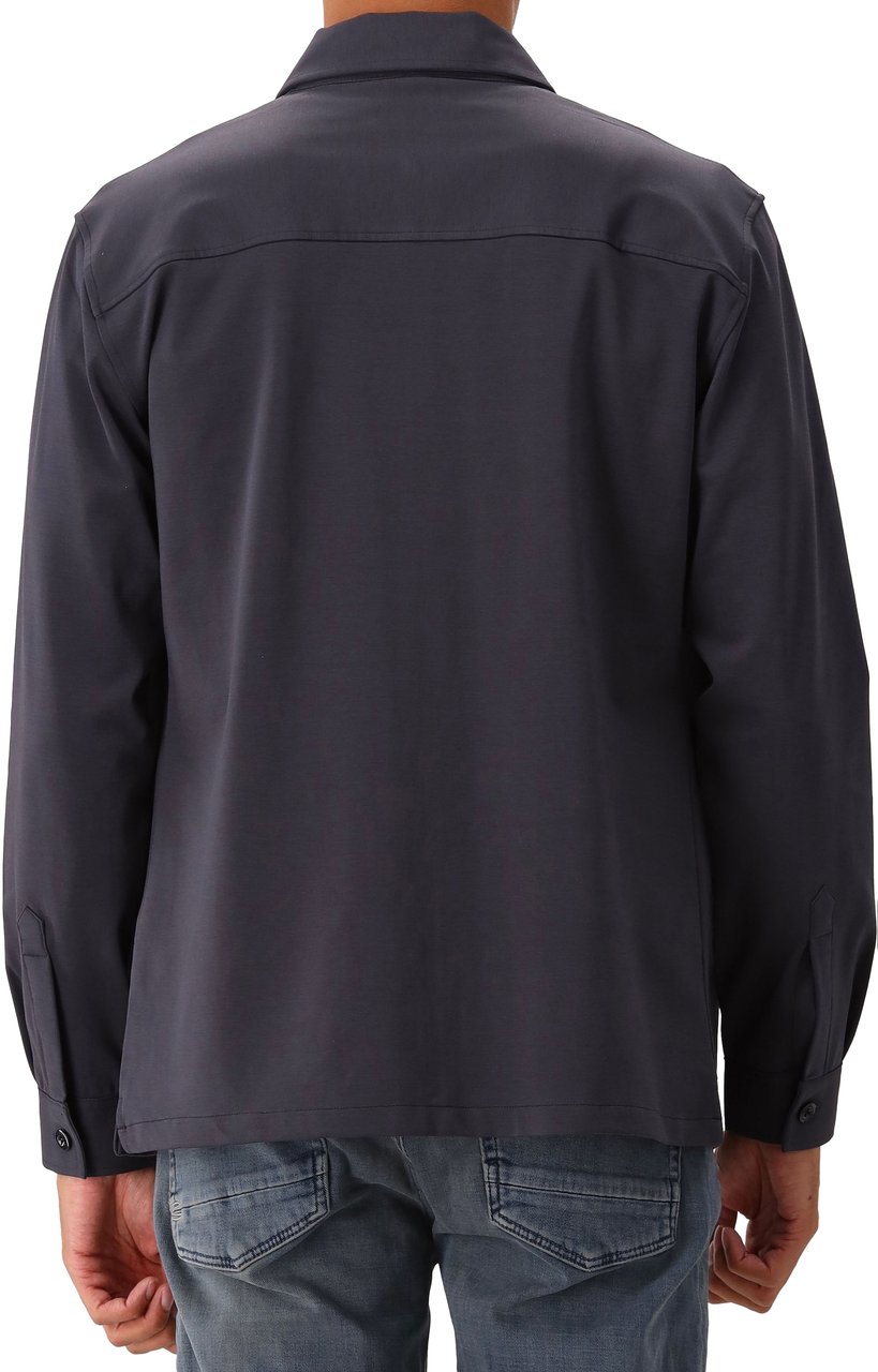 Genti Genti Overshirt Grijs Oaks Shirt Jacket Zip Grijs