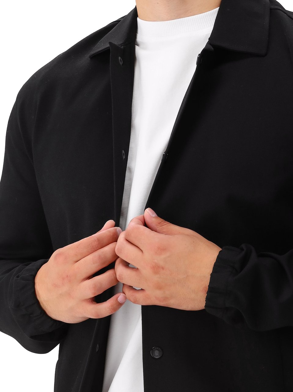 Genti Genti Overshirt Zwart Ryder Relaxed Fit Zwart