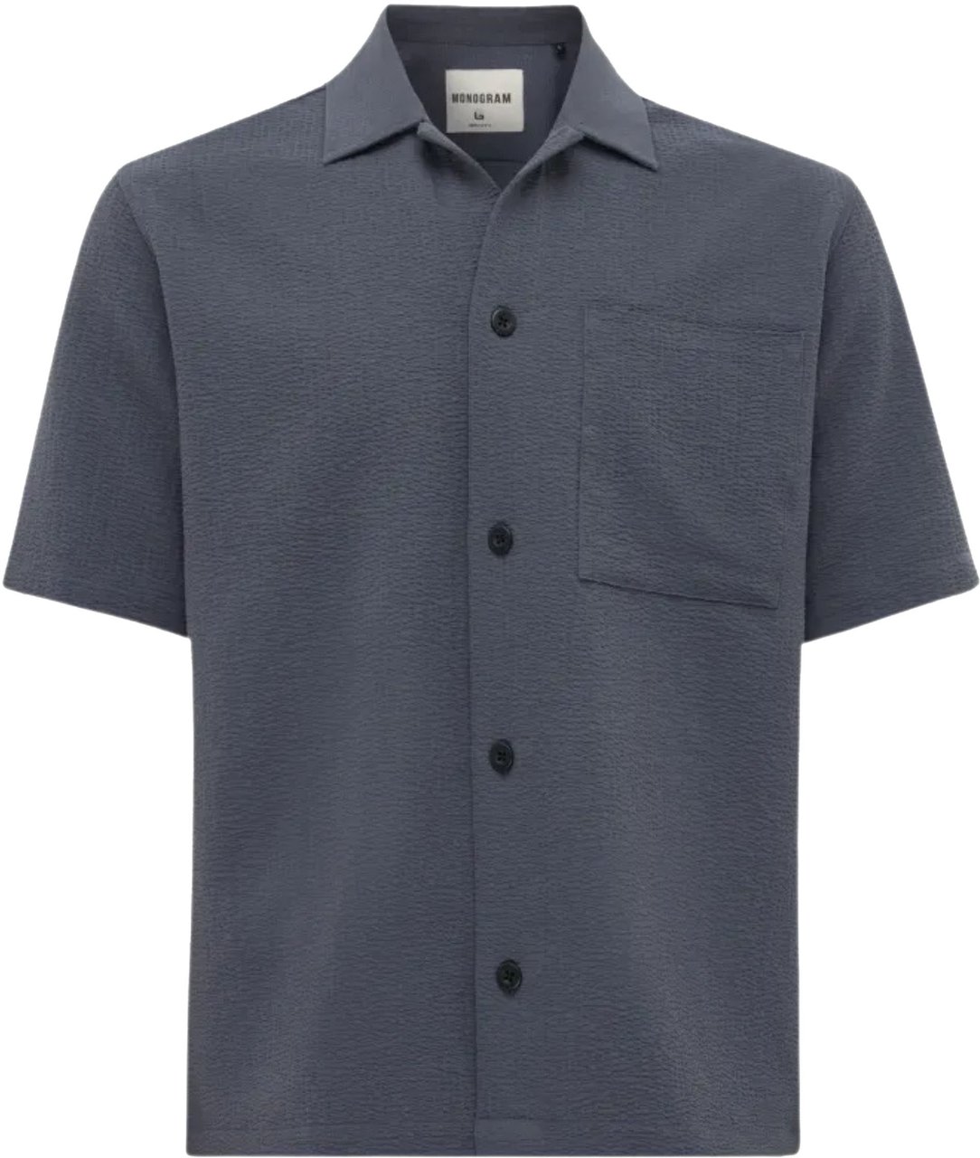 Genti Genti Sunset Monogram Korte Mouw Overhemden Donkergrijs S4197-2001 Grijs