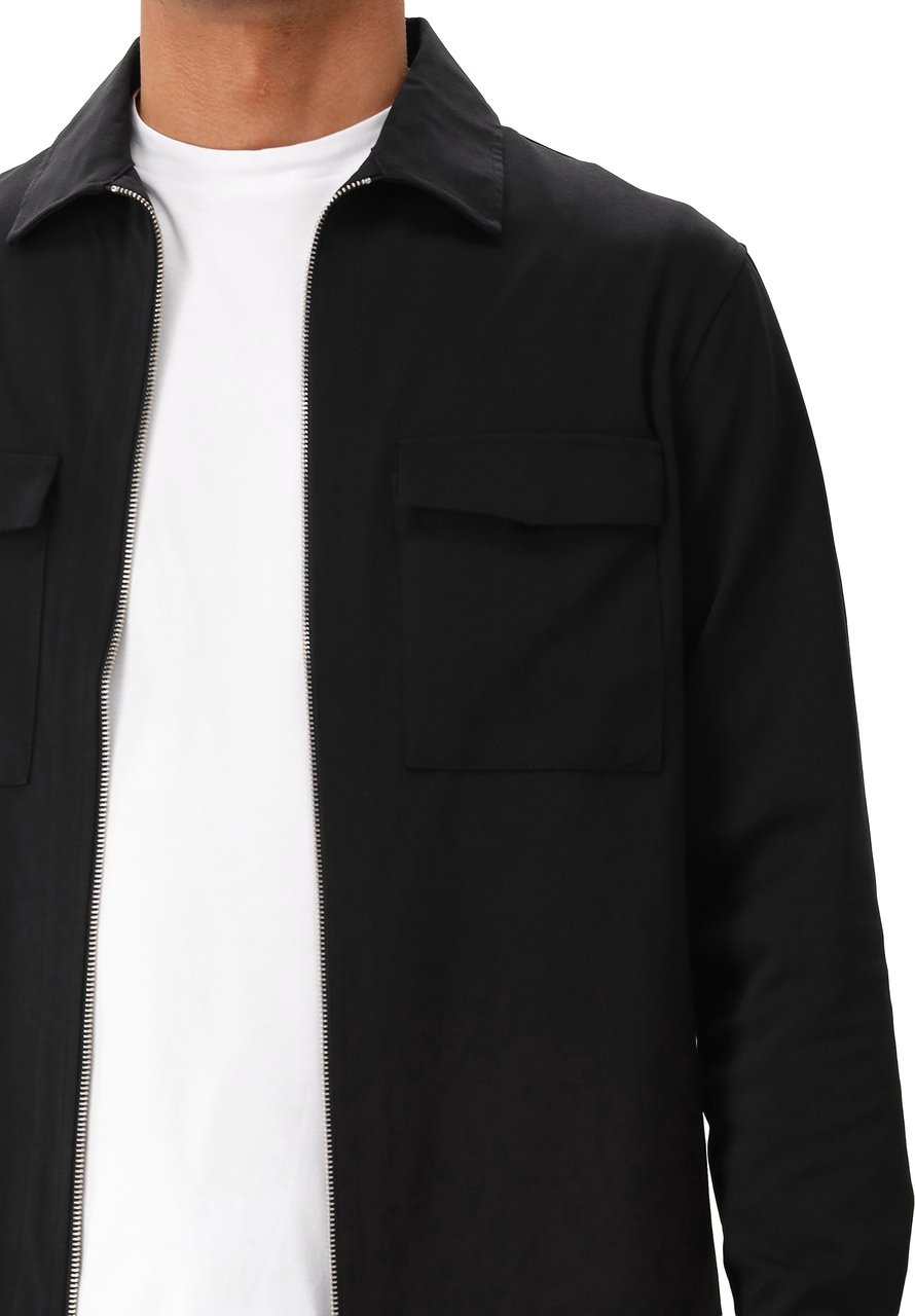Genti Genti Overshirt Zwart Oaks Shirt Jacket Zip Zwart