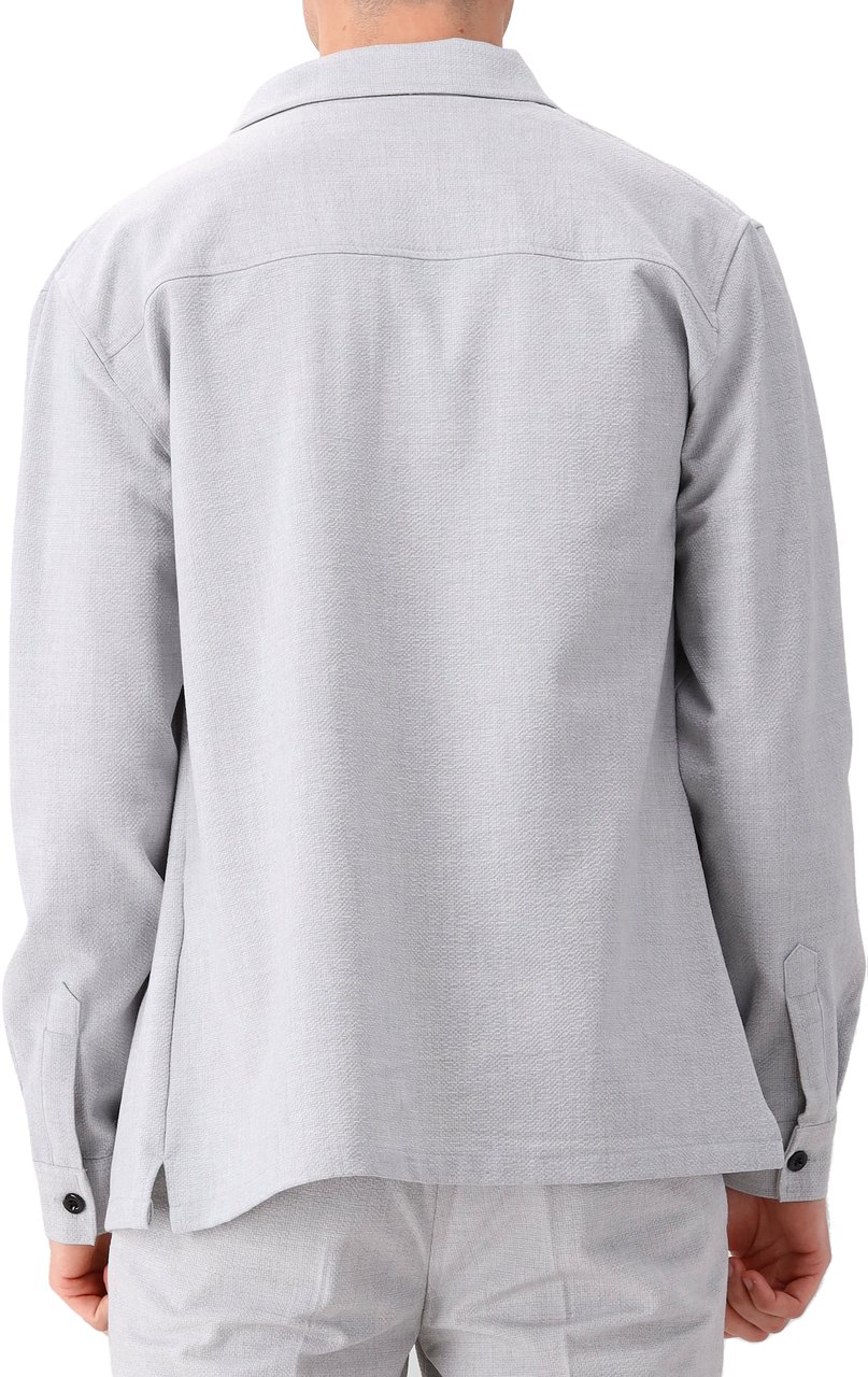 Genti Genti Overshirt Grijs Oaks Shirt Jacket Zip Grijs