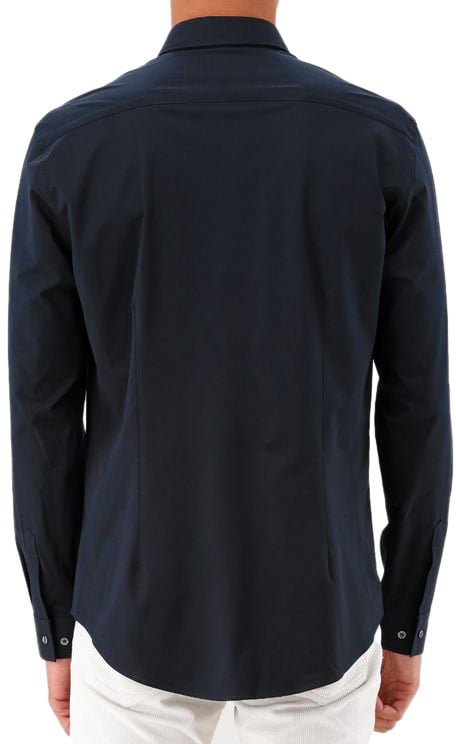 Genti Genti Overhemd Donkerblauw RAF Fashion Fit Blauw