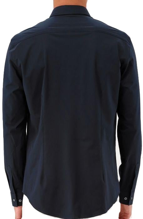 Genti Genti Overhemd Donkerblauw RAF Fashion Fit Blauw