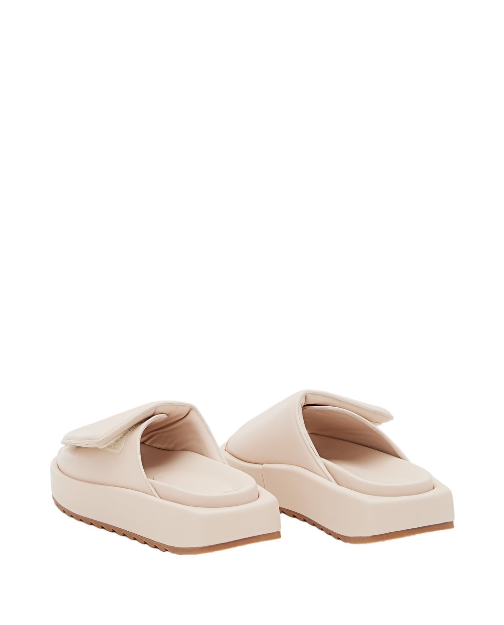 Gia Borghini 40MM GIA 1 Leather and Scuba Sandals Neutraal