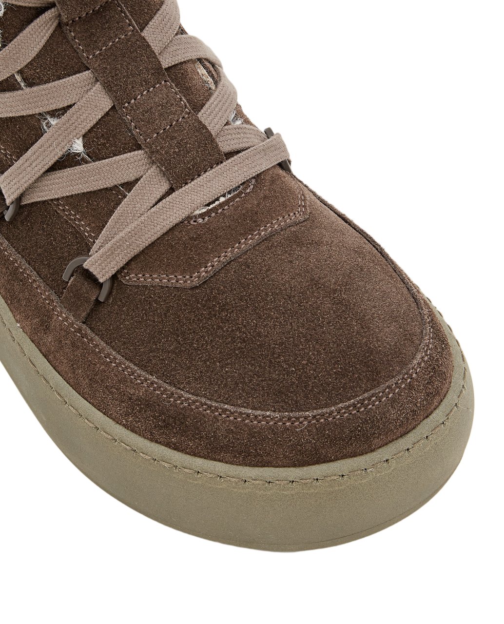 Gia Borghini High-Top Suede Boots with Shearling Lining Groen