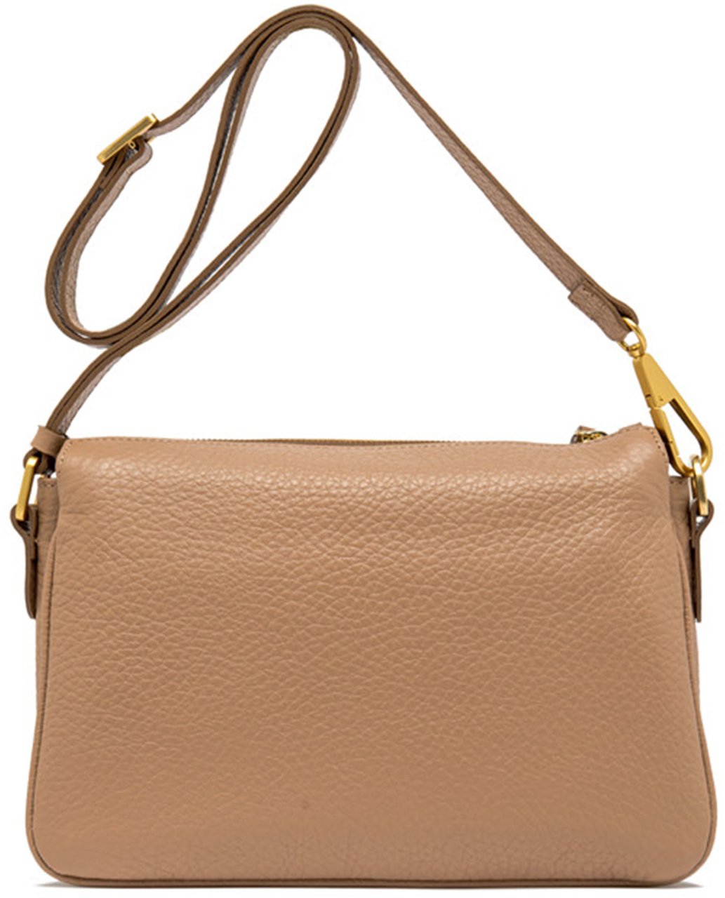 Gianni Chiarini Brooke Rectangular Brown Pebbled Shoulder Bag Neutraal