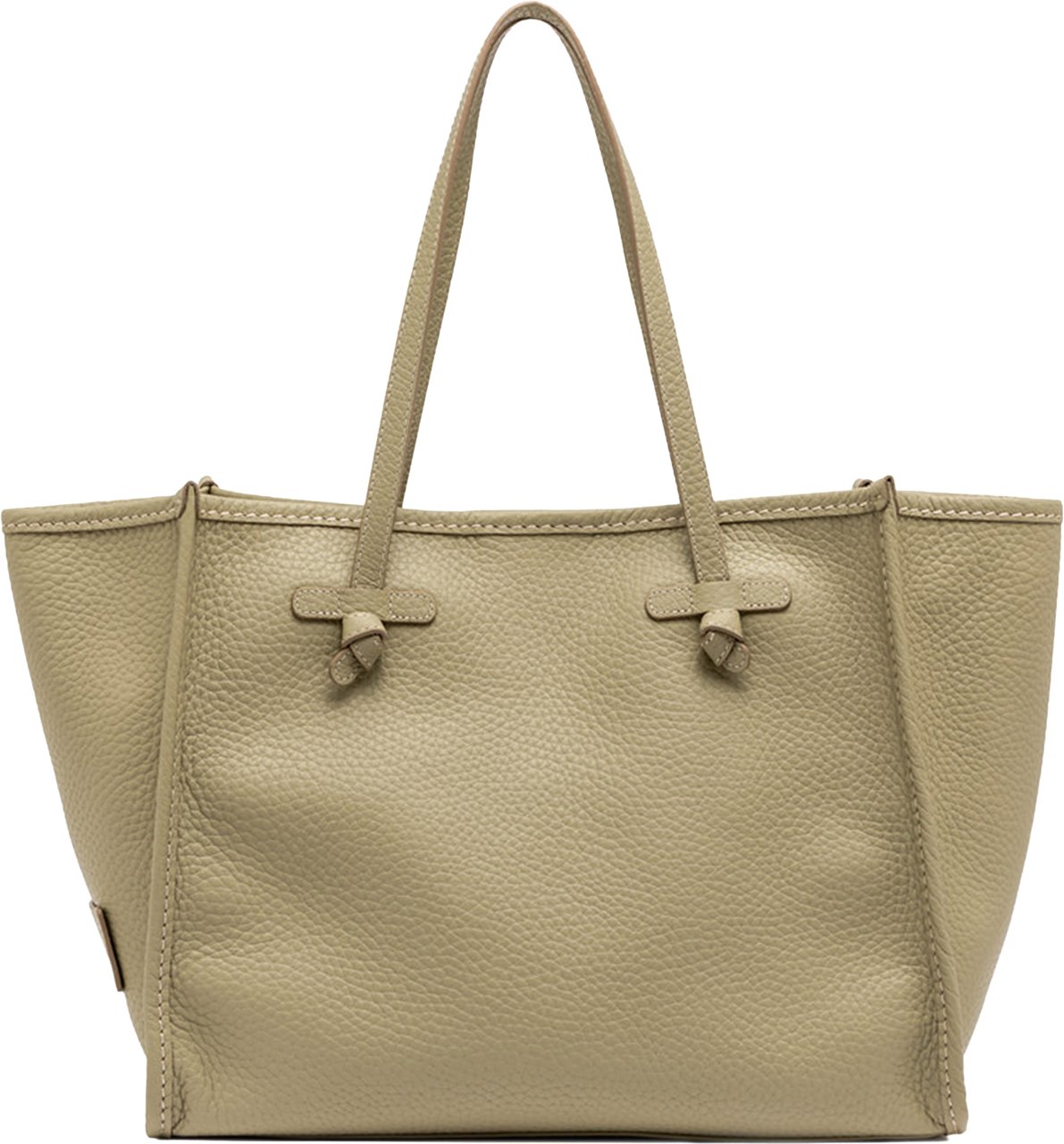 Gianni Chiarini Marcella Rectangular Neutral Pebbled Leather Tote Neutraal