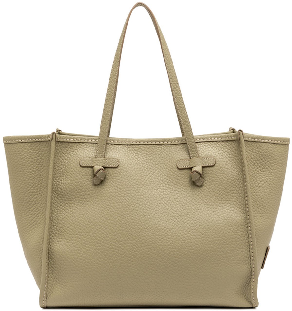Gianni Chiarini Marcella Rectangular Neutral Pebbled Leather Tote Neutraal