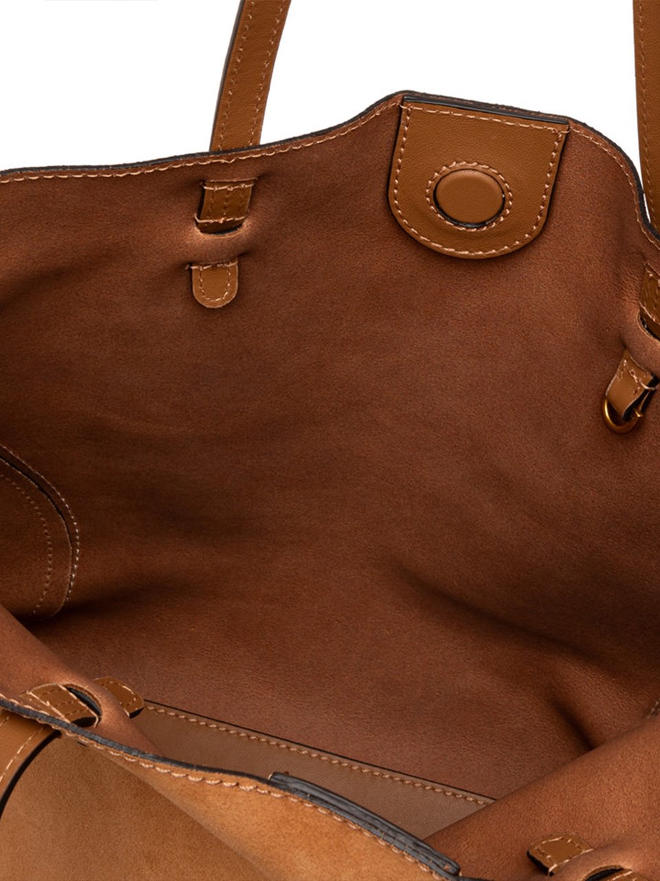 Gianni Chiarini Violette Rich Brown Suede Stitched Tote Bruin