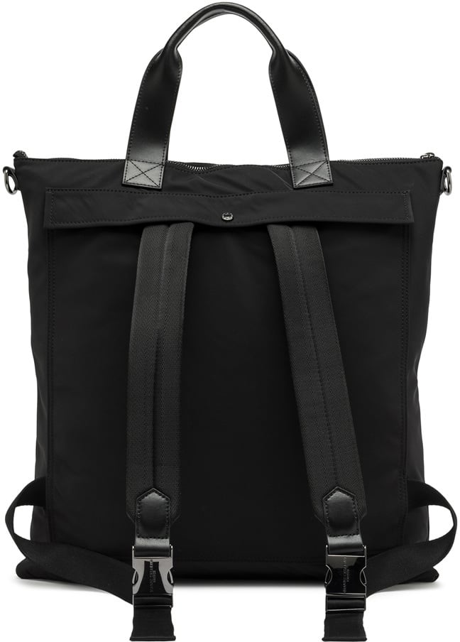 Gianni Chiarini Minimalist Black Tote Bag with Backpack Straps Zwart