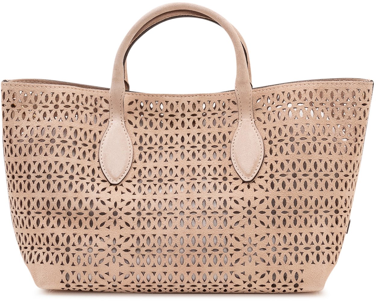 Gianni Chiarini Borsa Tote Traforata con Doppi Manici Beige